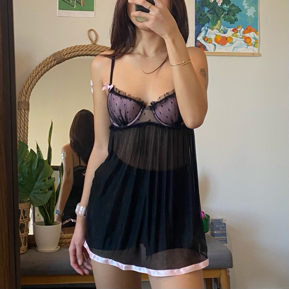 Victoria’s Secret Mesh Babydoll Bustier Dress in 34B